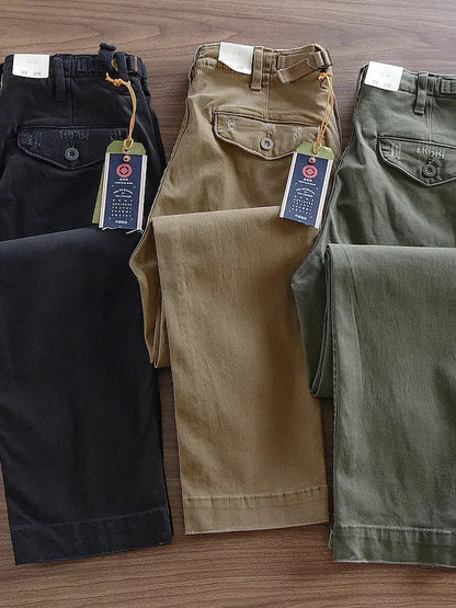 American retro woven cargo pants