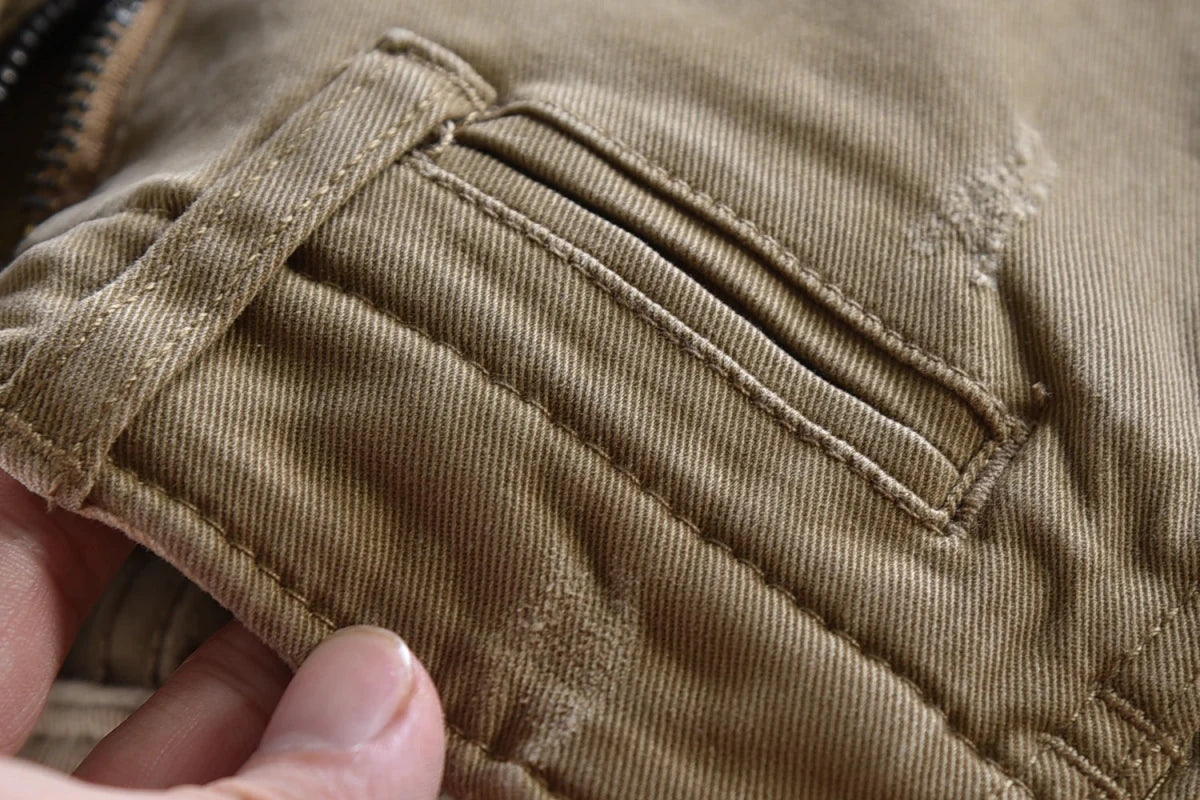 American retro woven cargo pants