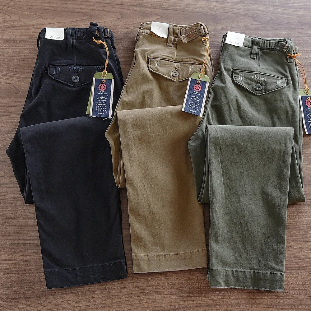 American retro woven cargo pants