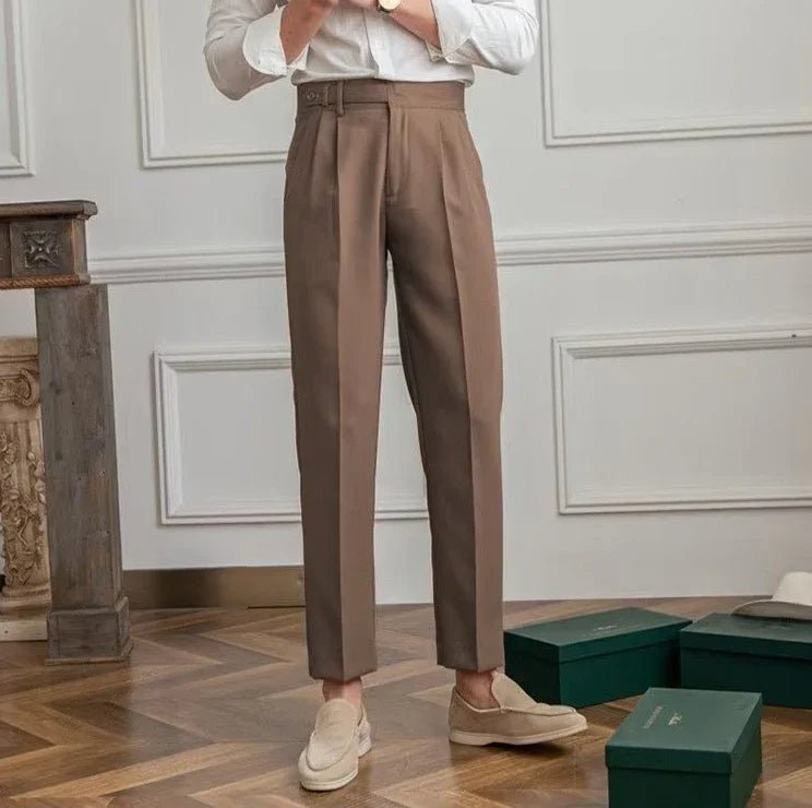 Antonios draped suit pants korean-inspired elegance