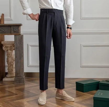 Antonios draped suit pants korean-inspired elegance