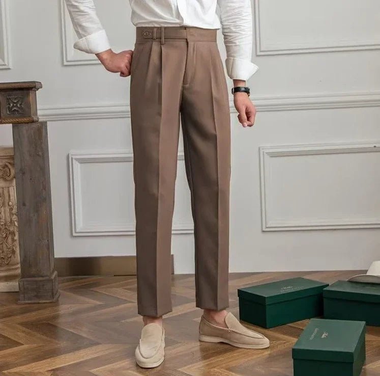 Antonios draped suit pants korean-inspired elegance
