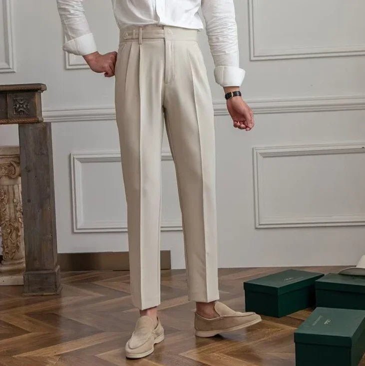 Antonios draped suit pants korean-inspired elegance