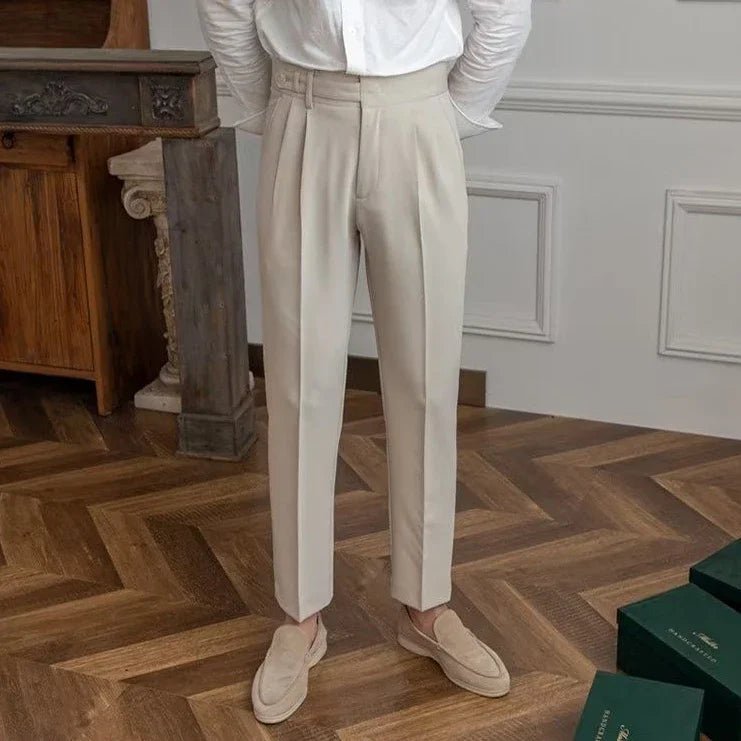 Antonios draped suit pants korean-inspired elegance