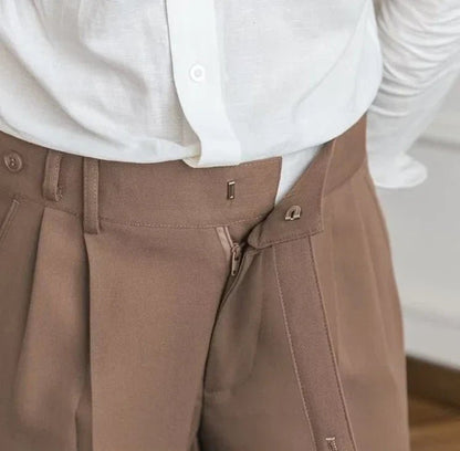 Antonios draped suit pants korean-inspired elegance