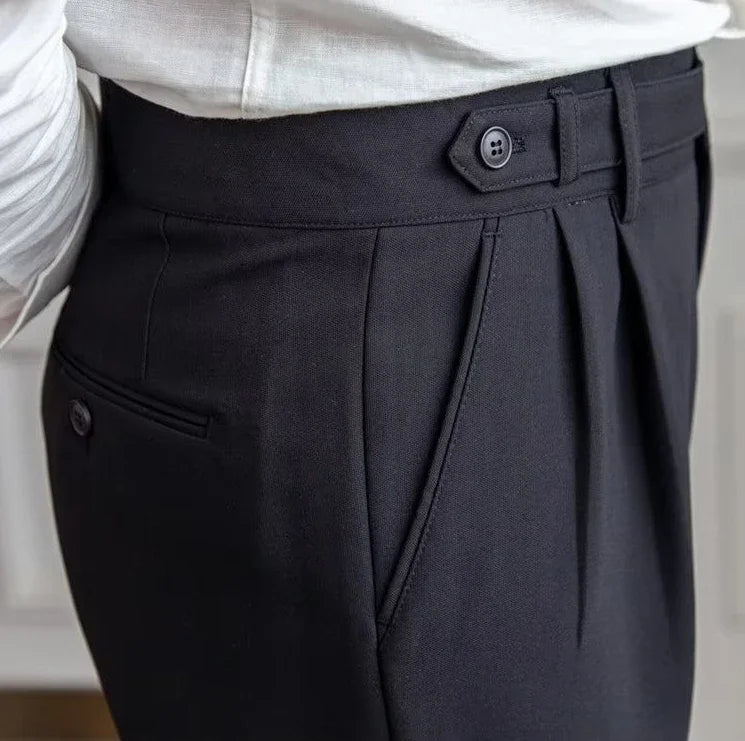 Antonios draped suit pants korean-inspired elegance