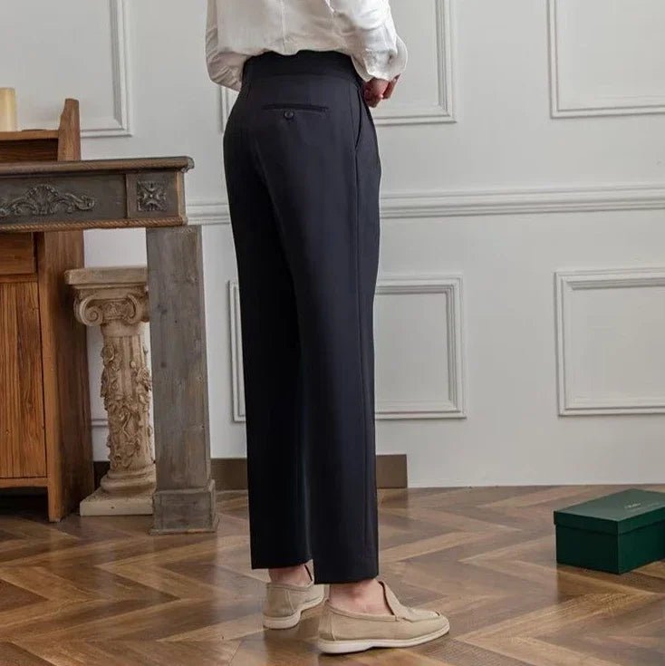 Antonios draped suit pants korean-inspired elegance