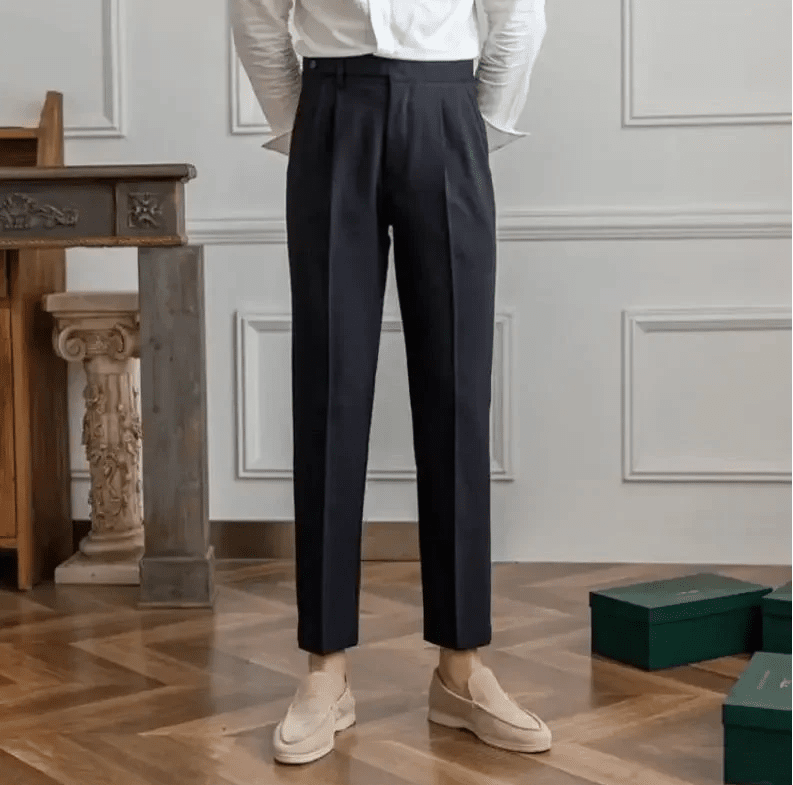 Antonios draped suit pants korean-inspired elegance