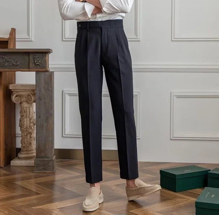 Antonios draped suit pants korean-inspired elegance