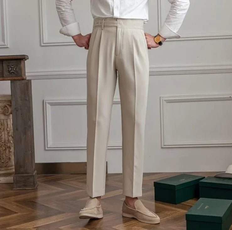 Antonios draped suit pants korean-inspired elegance
