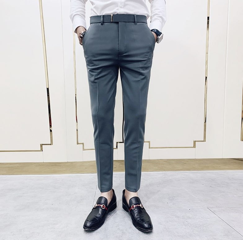 Antonios Gray Casual Outfit Pants