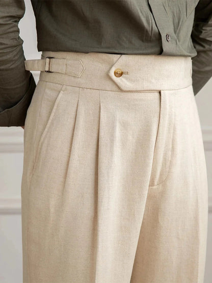 Antonios naples cotton-linen pants summer comfort fit