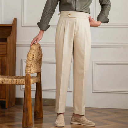 Antonios naples cotton-linen pants summer comfort fit