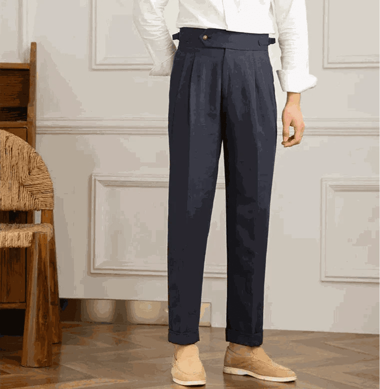 Antonios naples cotton-linen pants summer comfort fit