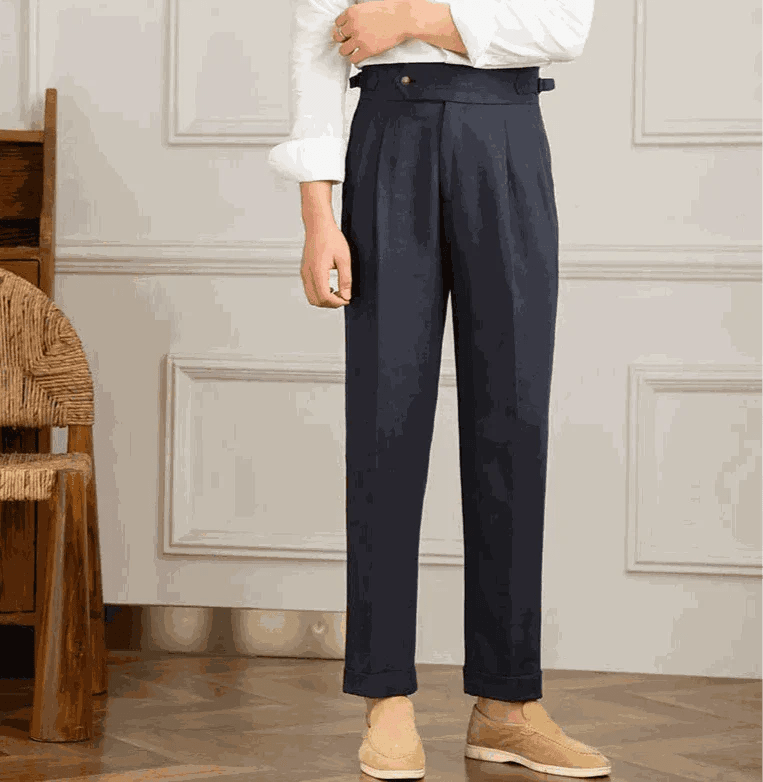 Antonios naples cotton-linen pants summer comfort fit