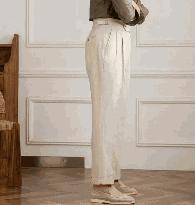 Antonios naples cotton-linen pants summer comfort fit