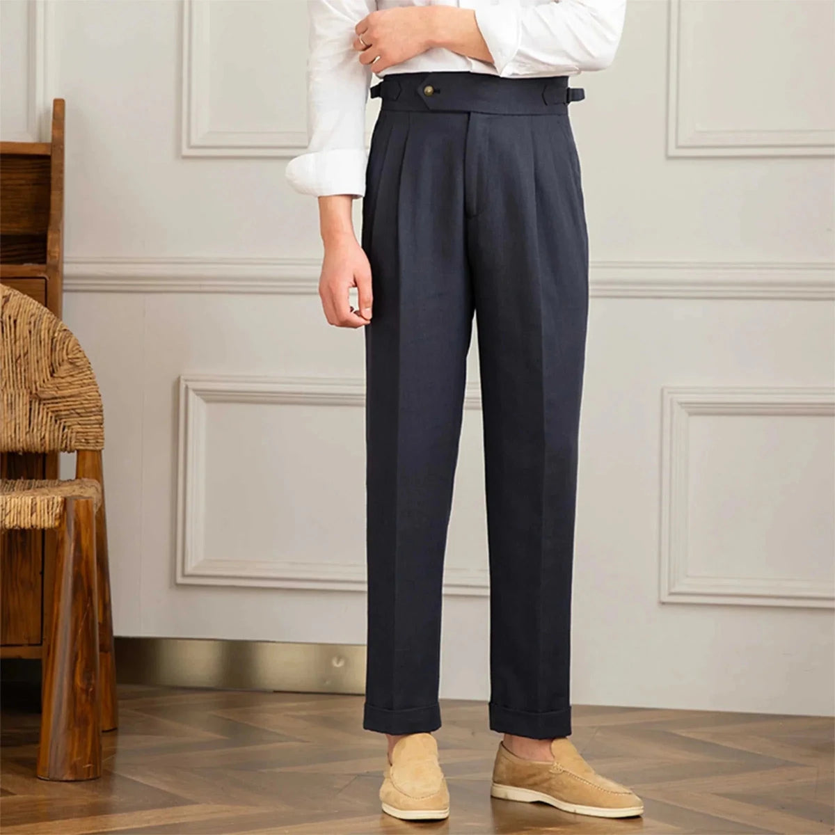 Antonios naples cotton-linen pants summer comfort fit