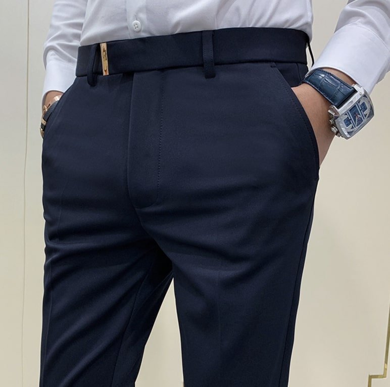 Antonios Navy Blue Casual Pants