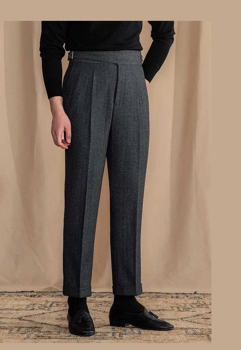 Antonios vintage wool herringbone pants