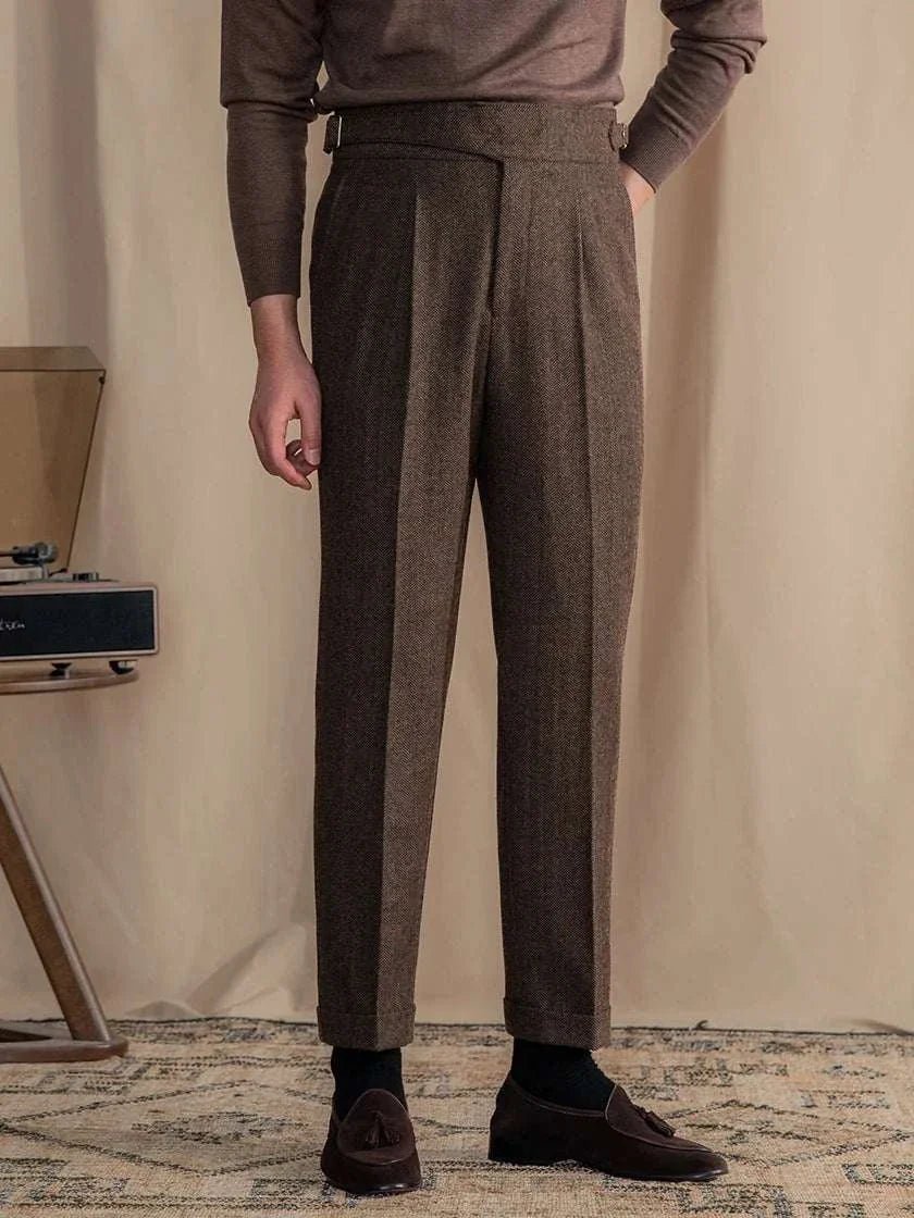 Antonios vintage wool herringbone pants