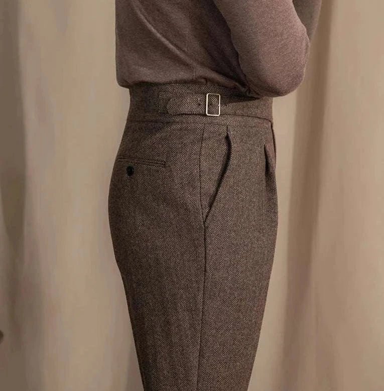 Antonios vintage wool herringbone pants