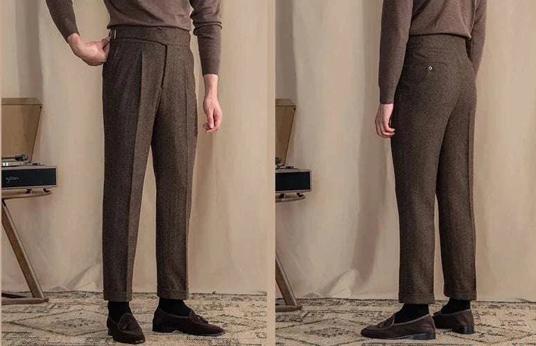 Antonios vintage wool herringbone pants