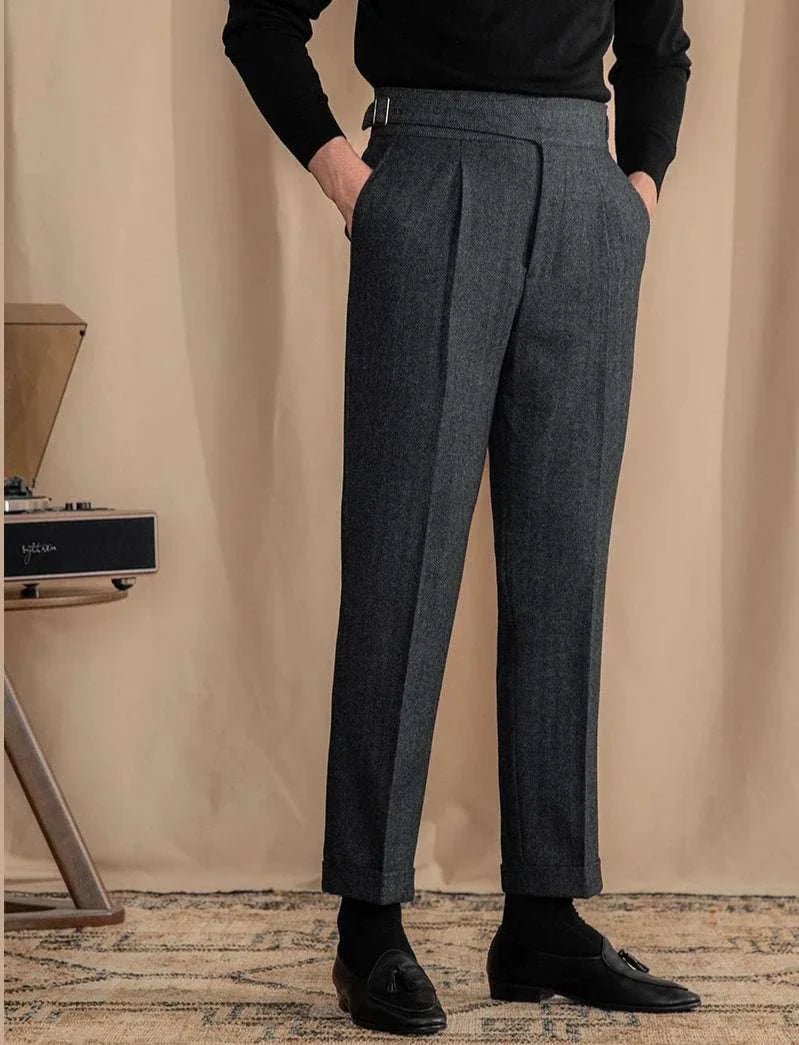 Antonios vintage wool herringbone pants