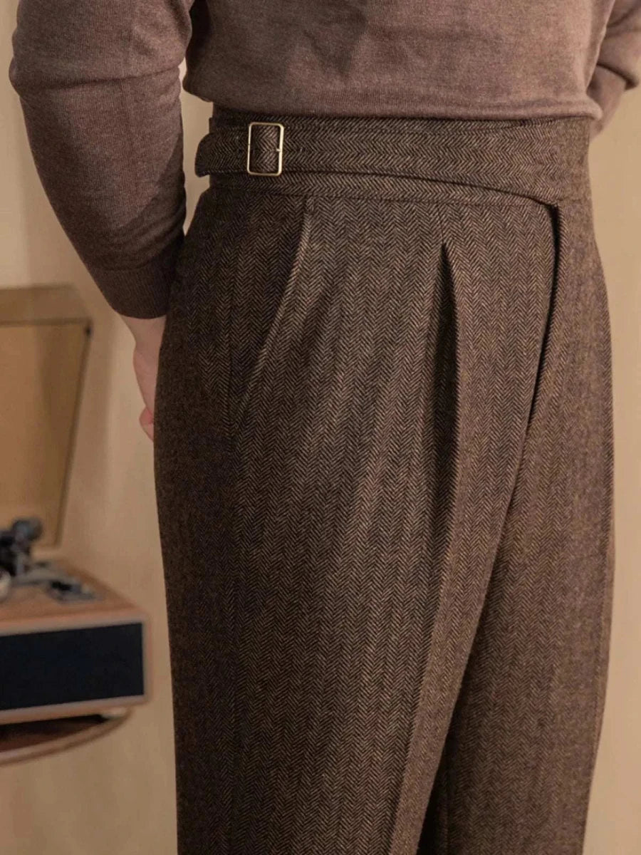 Antonios vintage wool herringbone pants