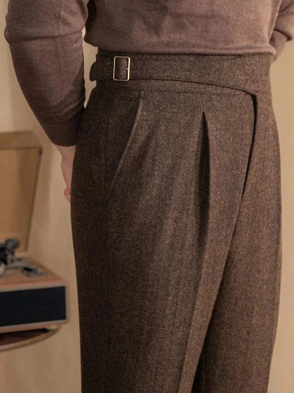 Antonios vintage wool herringbone pants