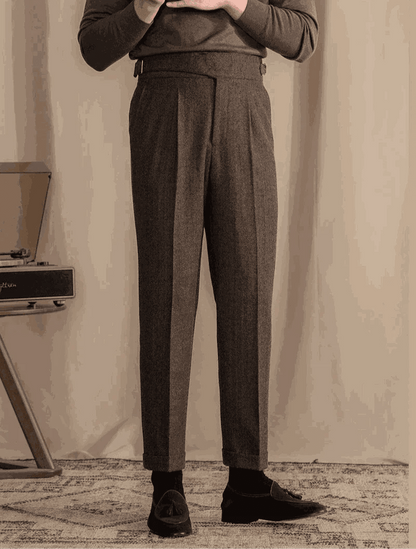 Antonios vintage wool herringbone pants