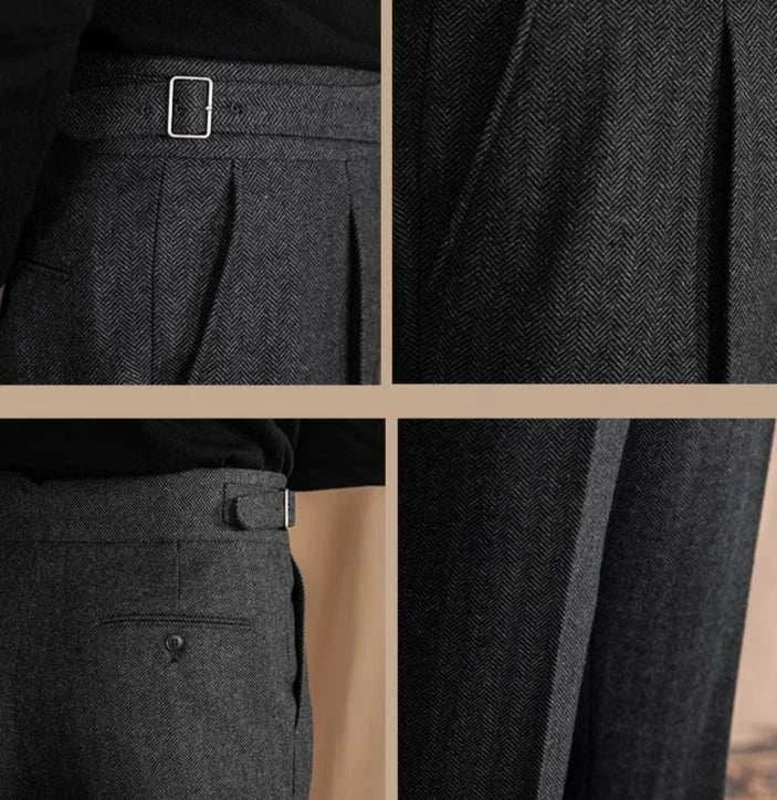 Antonios vintage wool herringbone pants