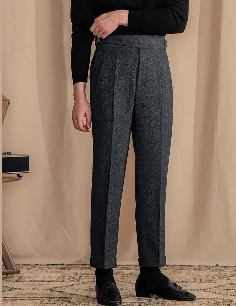 Antonios vintage wool herringbone pants
