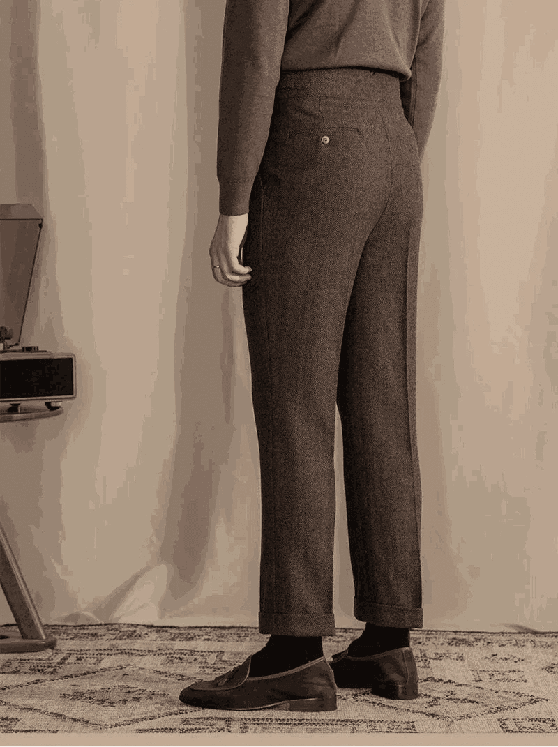 Antonios vintage wool herringbone pants