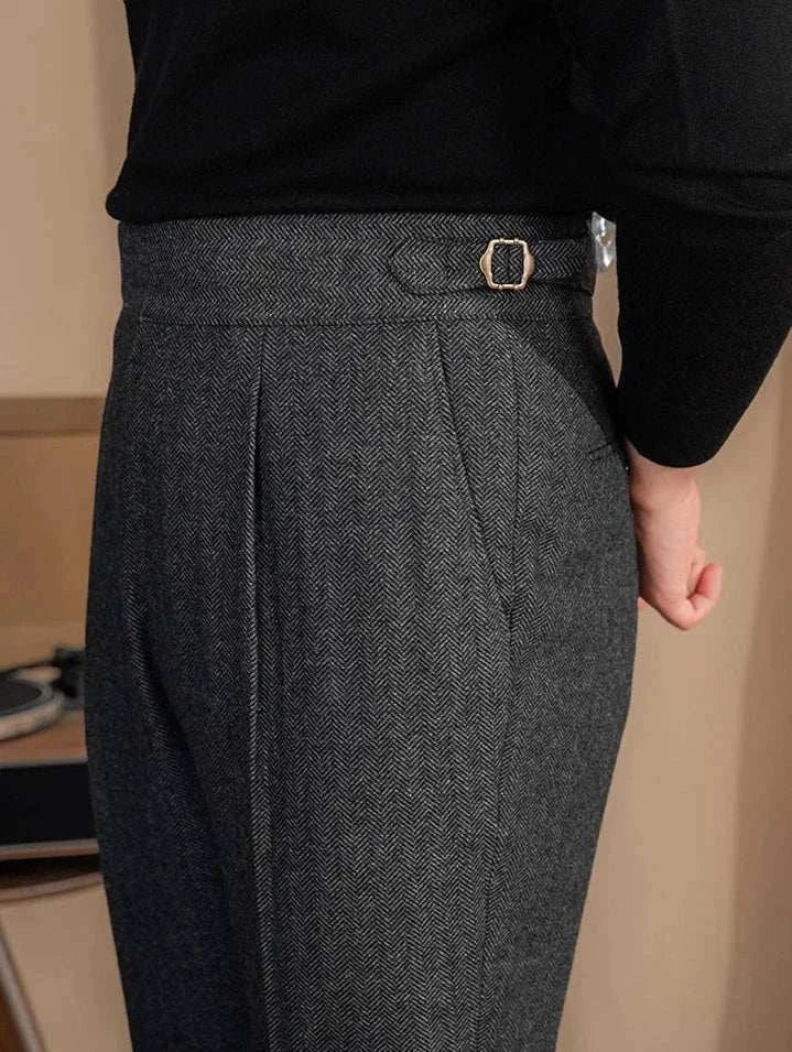 Antonios vintage wool herringbone pants