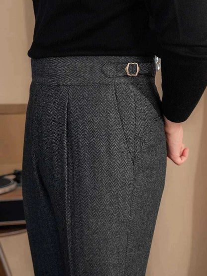 Antonios vintage wool herringbone pants