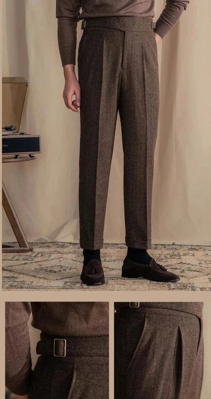 Antonios vintage wool herringbone pants