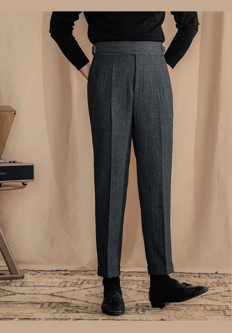 Antonios vintage wool herringbone pants