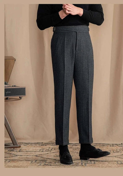 Antonios vintage wool herringbone pants