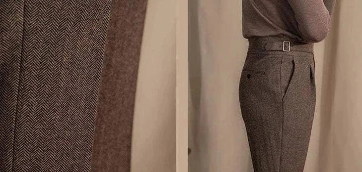 Antonios vintage wool herringbone pants