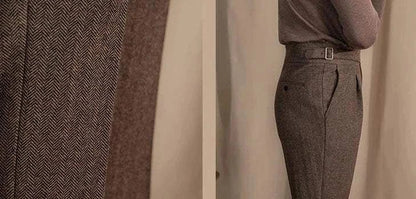 Antonios vintage wool herringbone pants