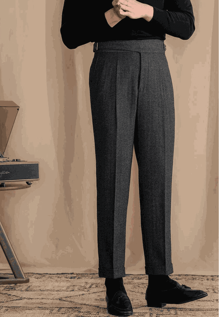 Antonios vintage wool herringbone pants