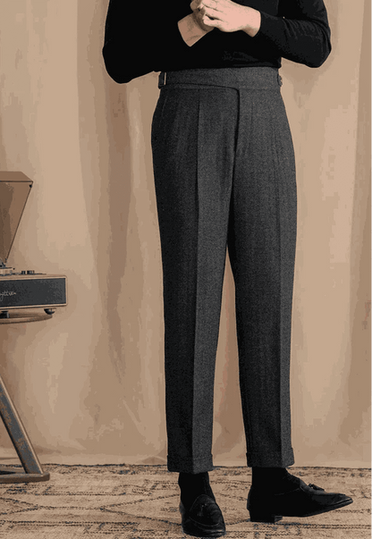 Antonios vintage wool herringbone pants