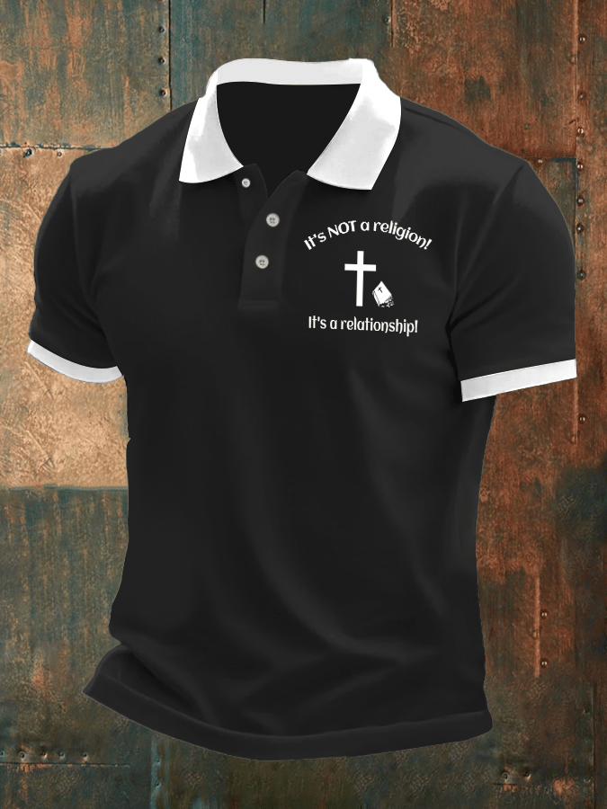 Men's Christianity Is Not A Religion It Is A Relationship Printed POLO Shirt