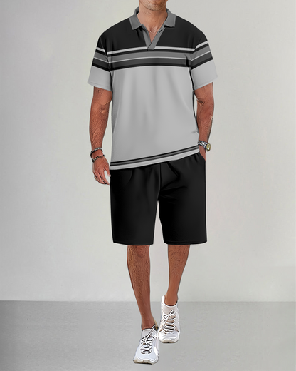 Suitmens Men's Casual Summer POLO Set 014