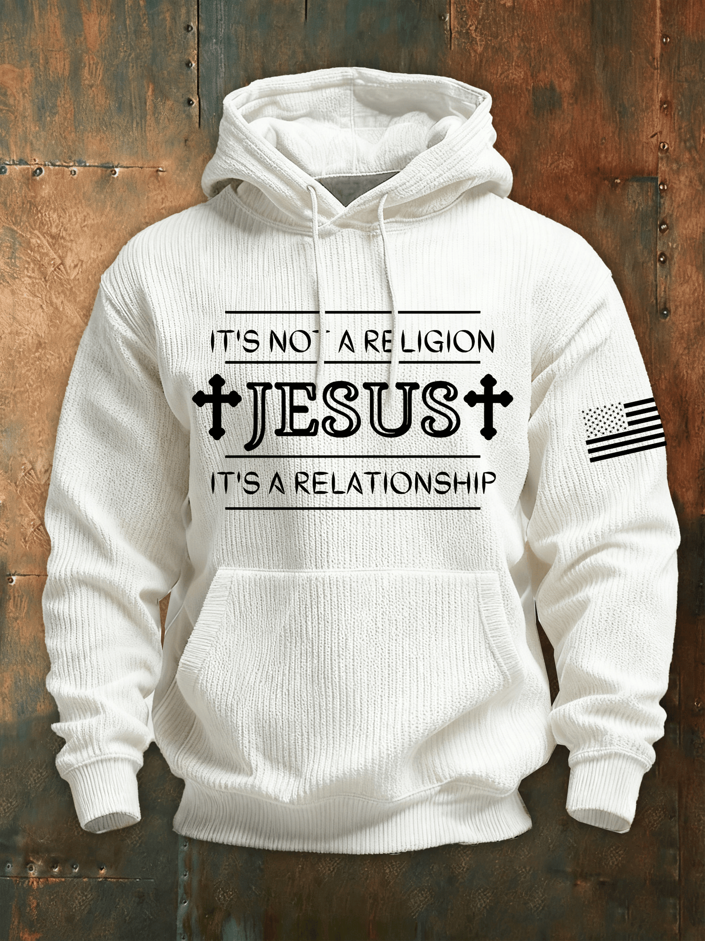 Men's Faith Print Knit Hoodie
