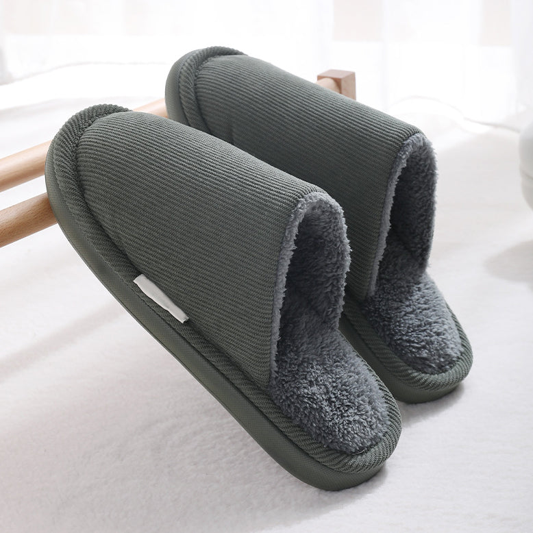 Thick-soled plush warm cotton slippers
