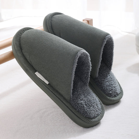 Thick-soled plush warm cotton slippers