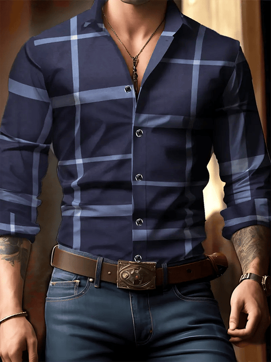 Men's Plaid Business Casual Shirt