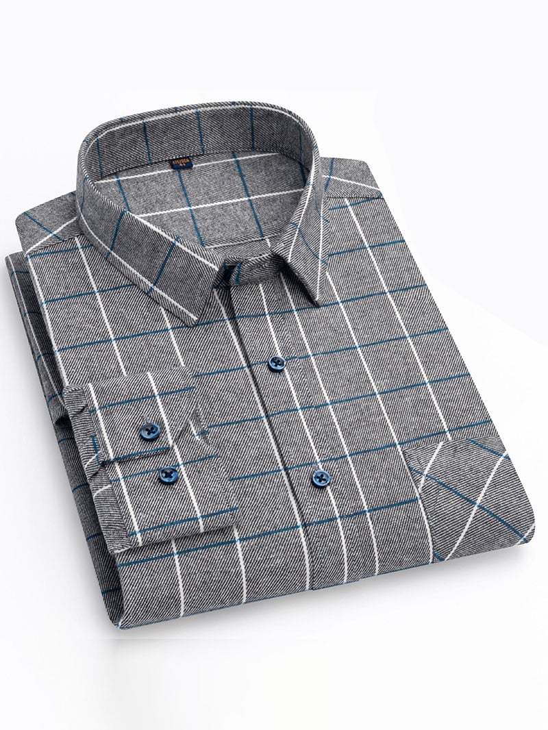 Men'S Retro Plaid Cotton Shirt