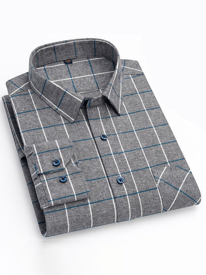 Men'S Retro Plaid Cotton Shirt
